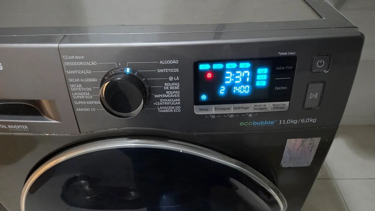 Lava e Seca Samsung EcoBubble 11kg - Lava normalmente | Secagem com defeito - Foto 4