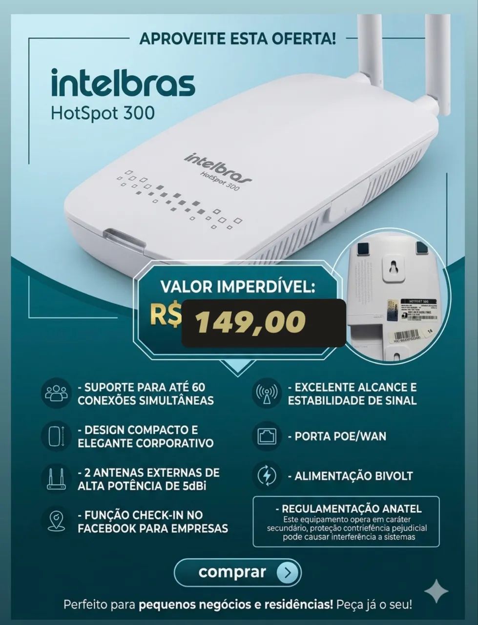 Roteador intelbras HotSpot 300