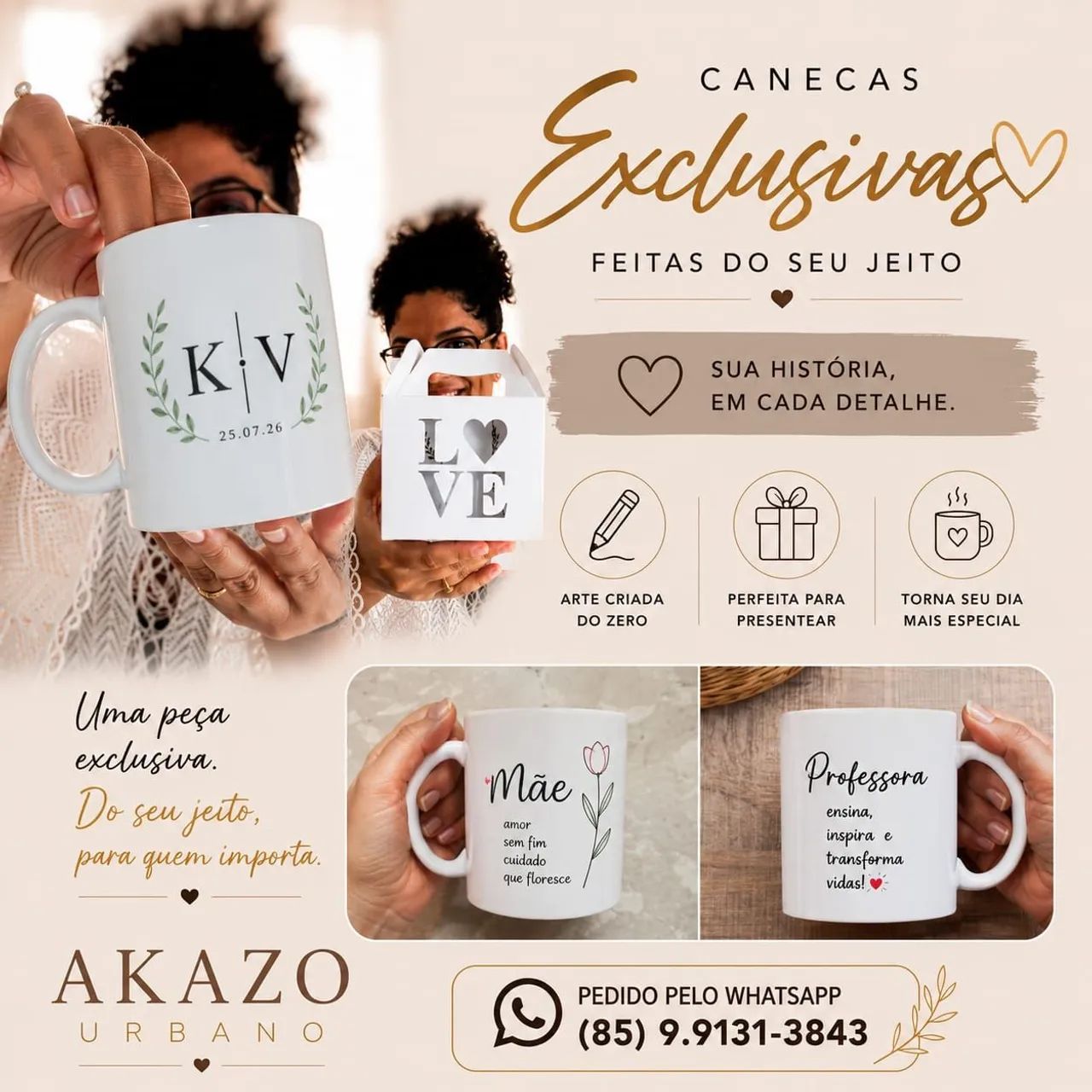 Presentes exclusivo renda extra arte canecas - Foto 2