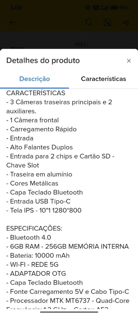 Tablet Pc Mil10 6gb Ram 256gb 10 Polegadas Android 13 Milli Cor Azul - Foto 4