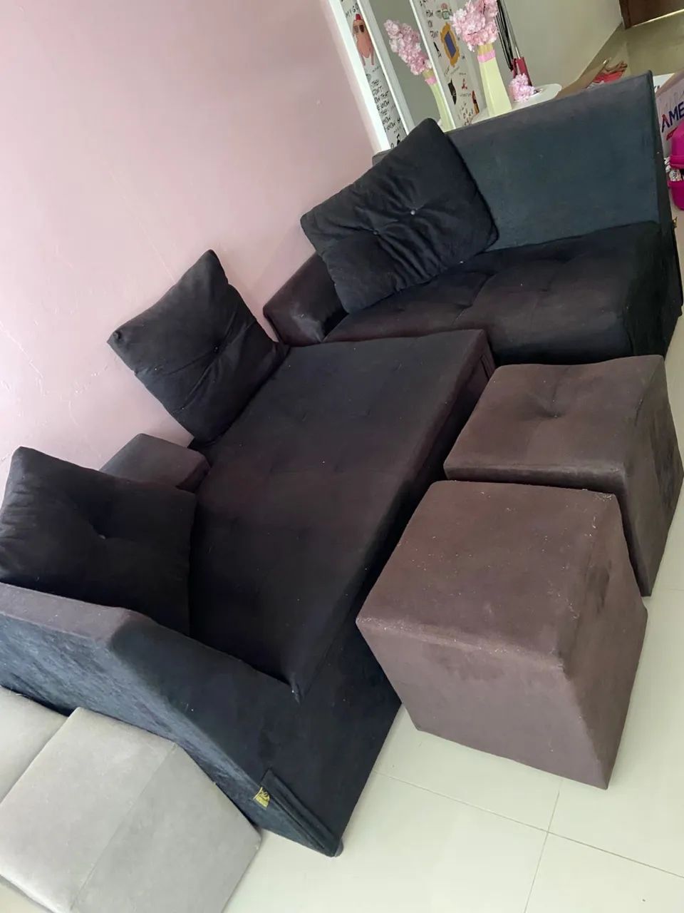 Sofa Set + Pouf65579518362627120