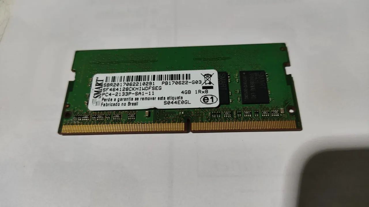 Memória Notebook 4Gb Ddr4 Smart 2133Mhz