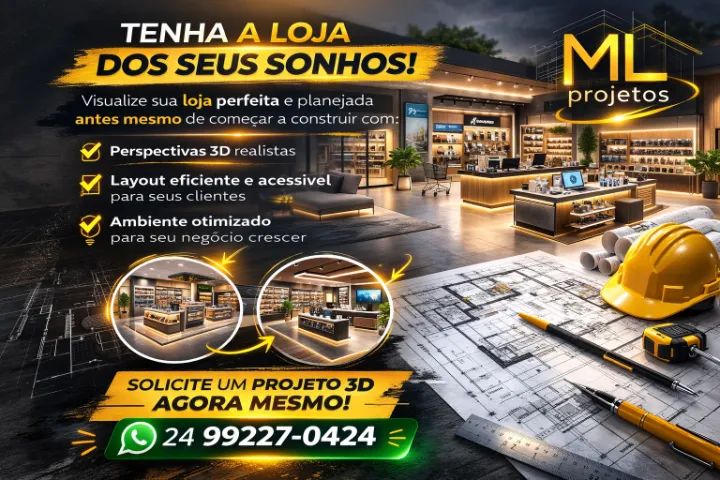Projeto de arquitetura completo para pontos comerciais e obras