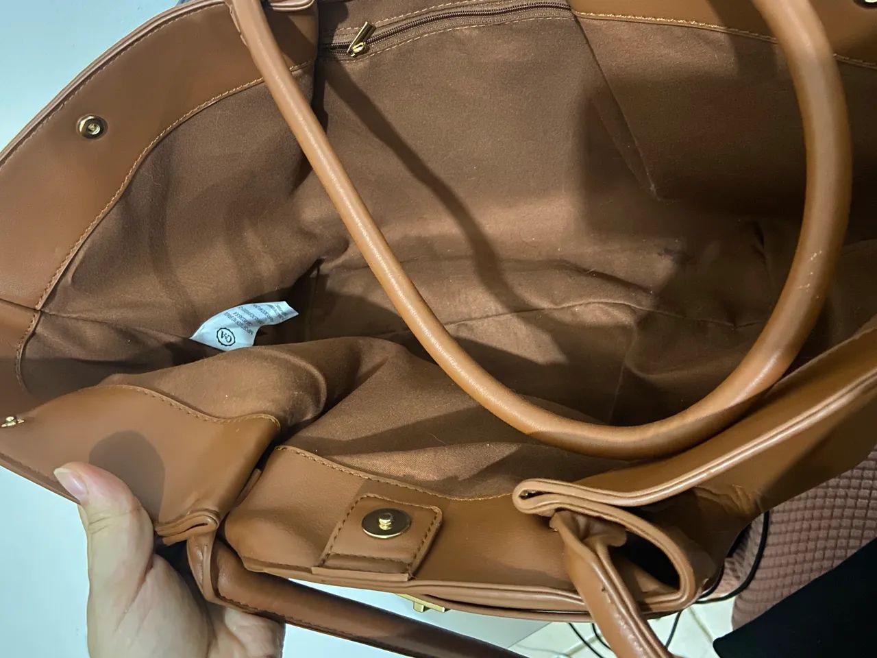 Bolsa Shopper Marrom Grande Estilo Zara/Minimalista - Foto 3