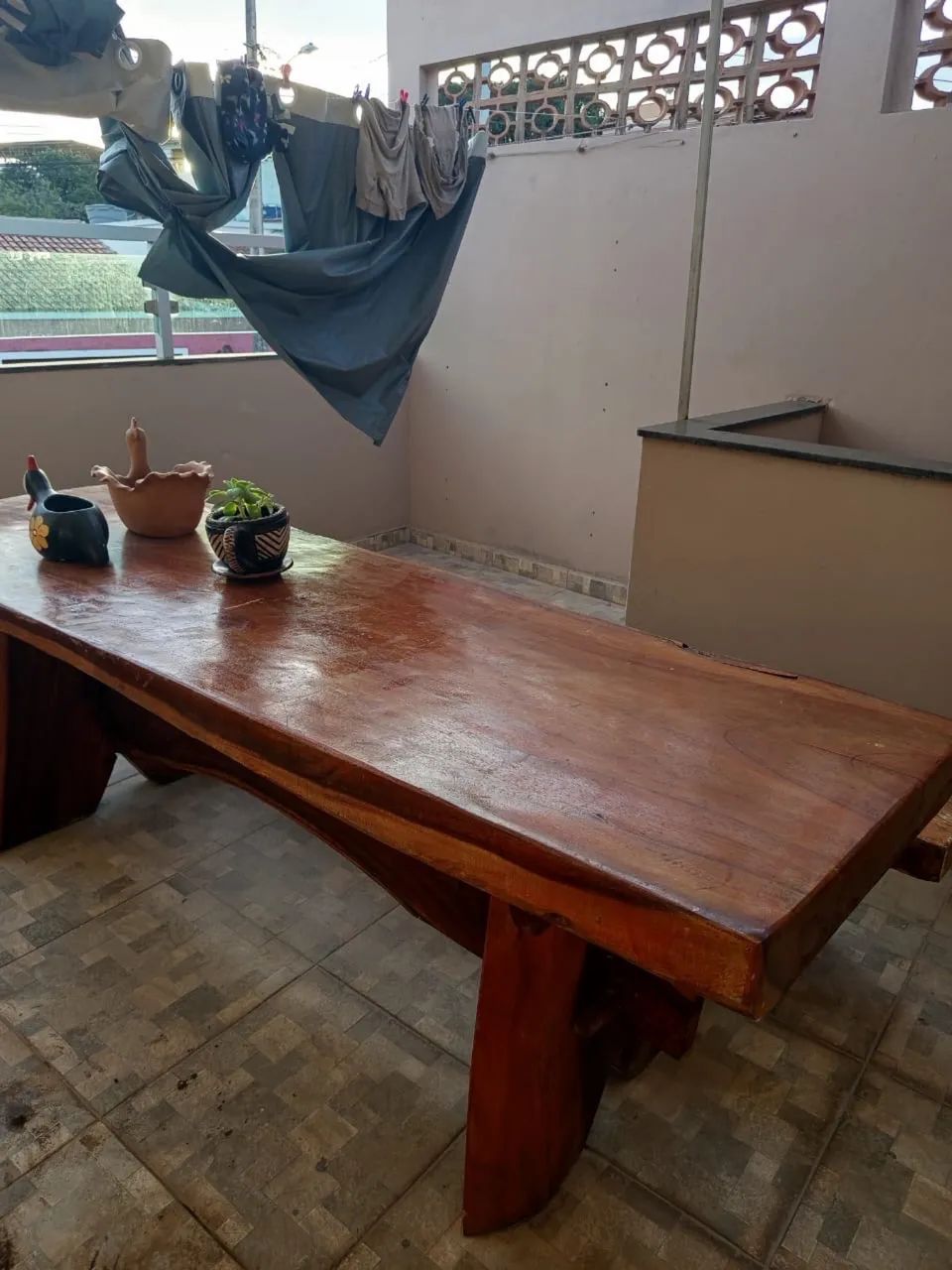 Mesa Rústica de Madeira com banco  - Foto 2