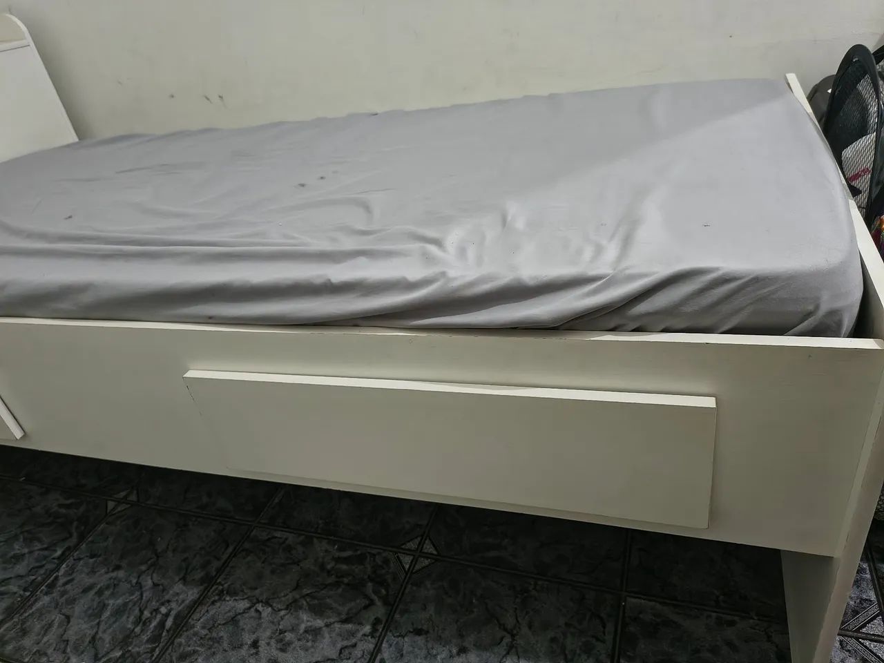 Cama de solteiro branca - Foto 4