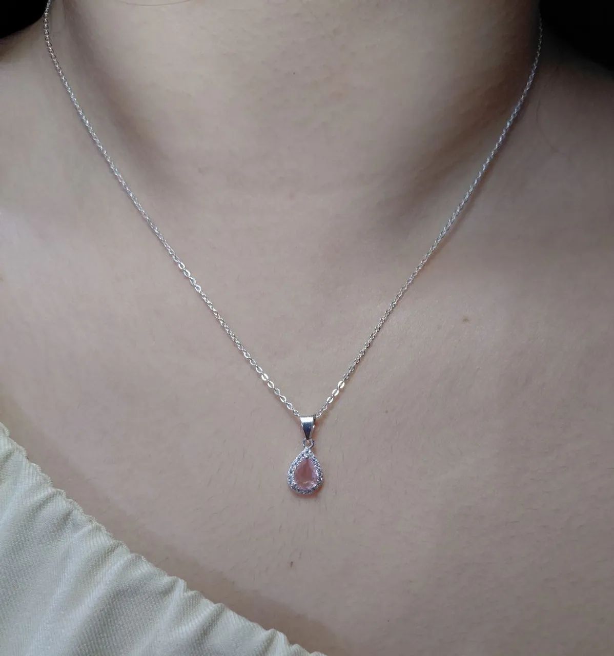 Conjunto Cravejado Gota Prata 925 - Foto 3