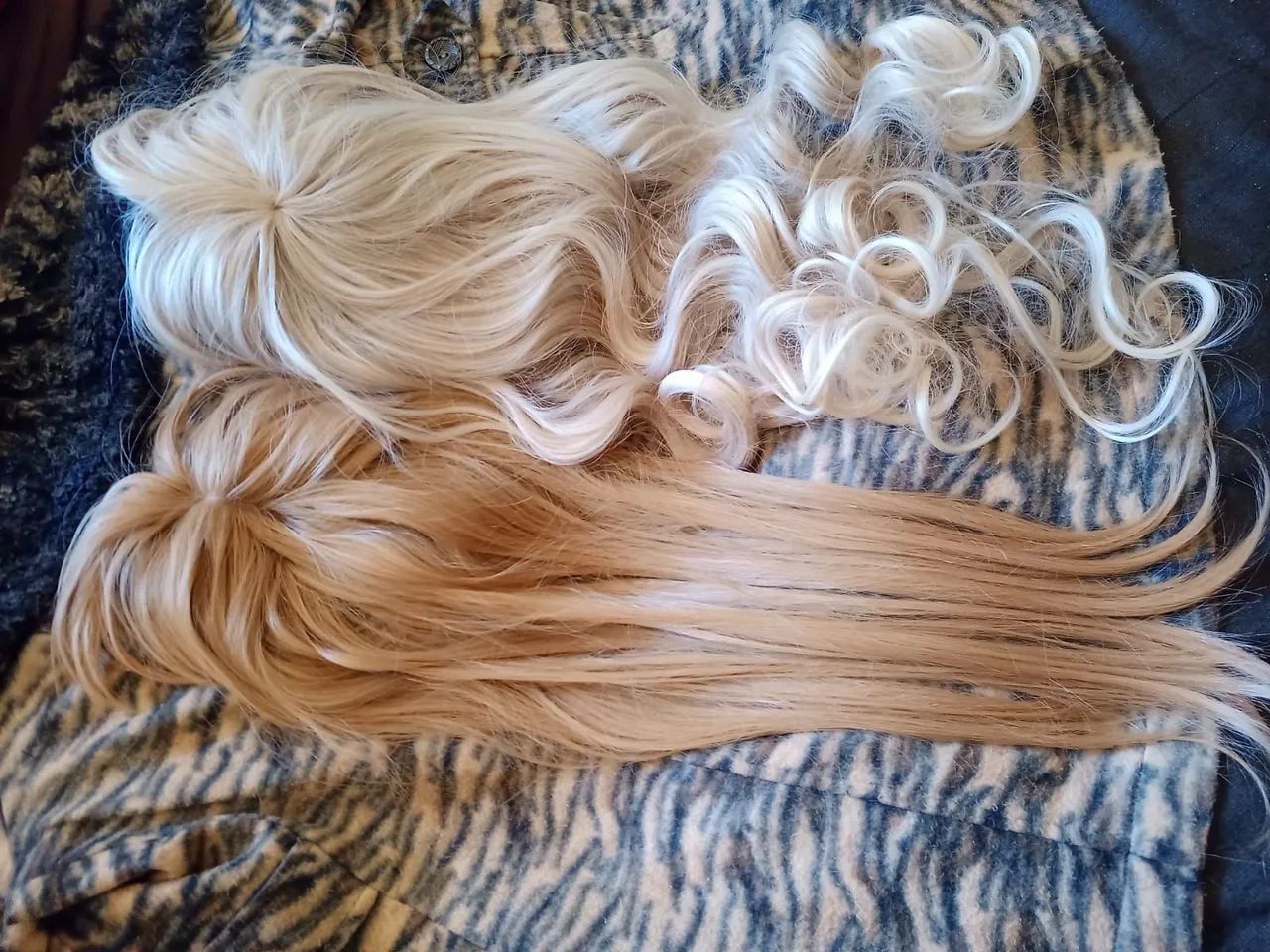 Lace Wig Topo de Cabeça Loiro Médio Liso 55cm  - Foto 2