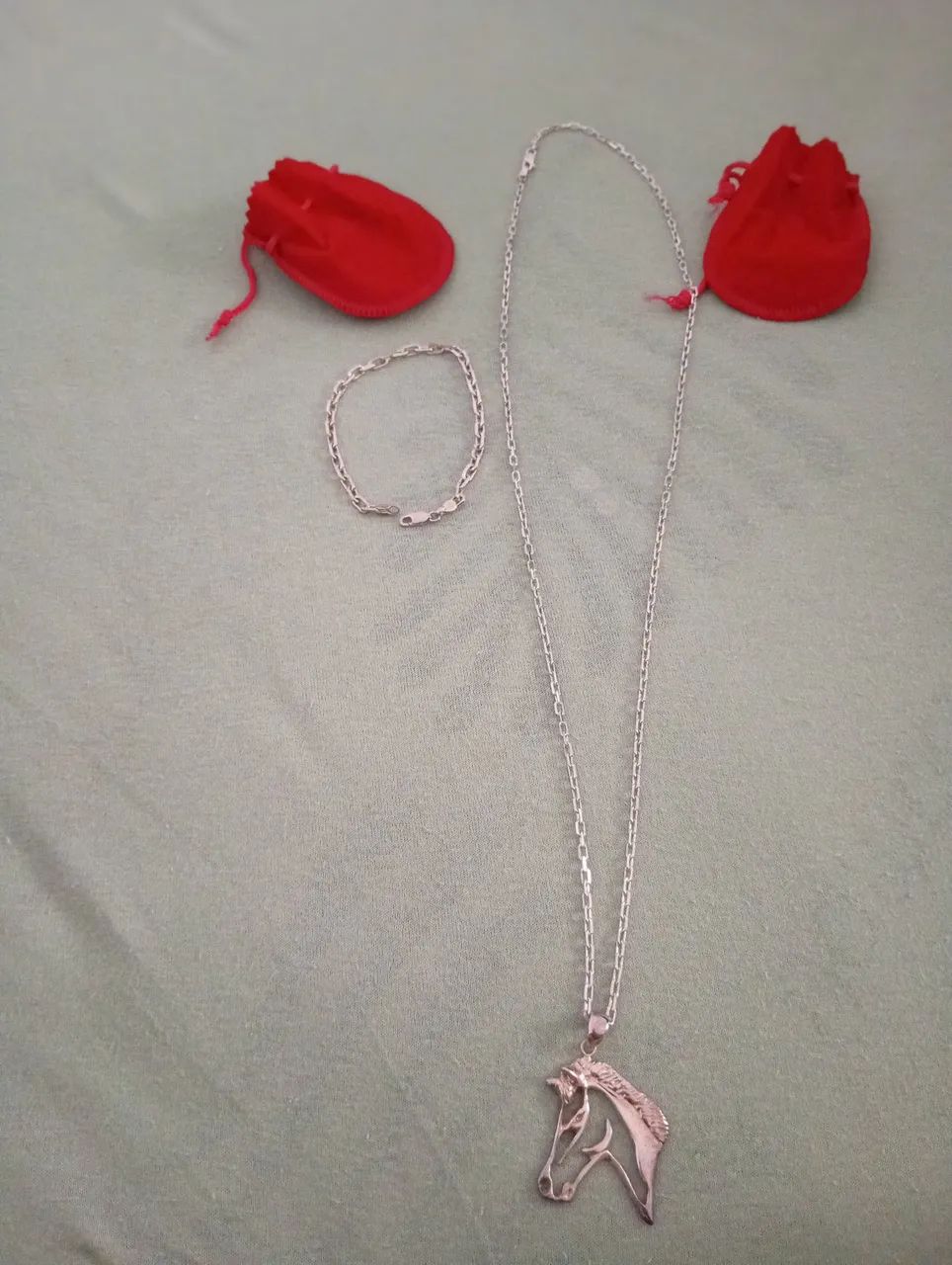 Cordão e pulseira masculina de prata 950 - Foto 2
