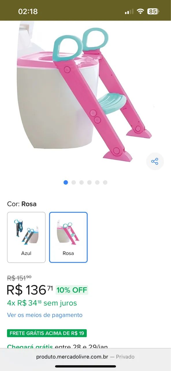 Cadeirinha Assento Sanitário Infantil - Menina