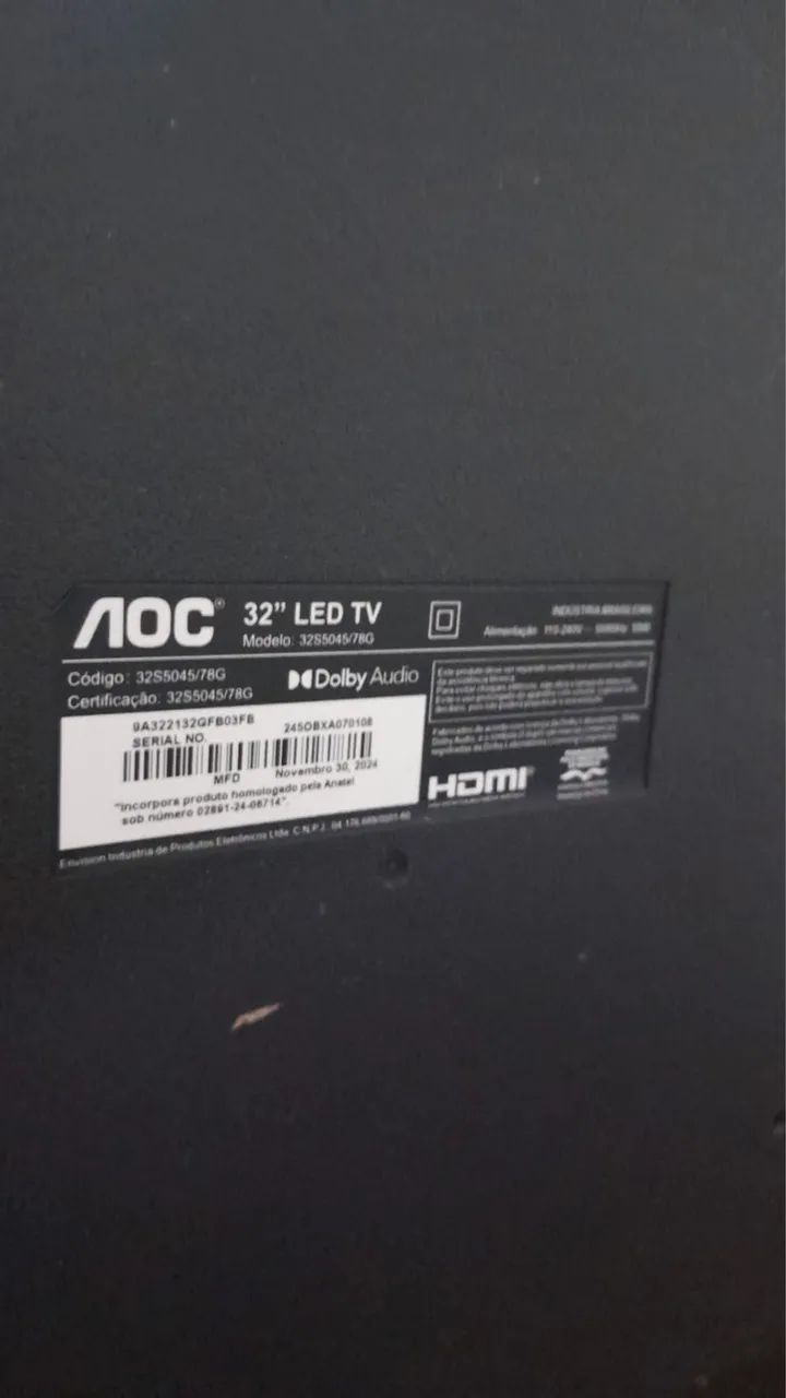 Vendo televisão AOC 32 polegadas 