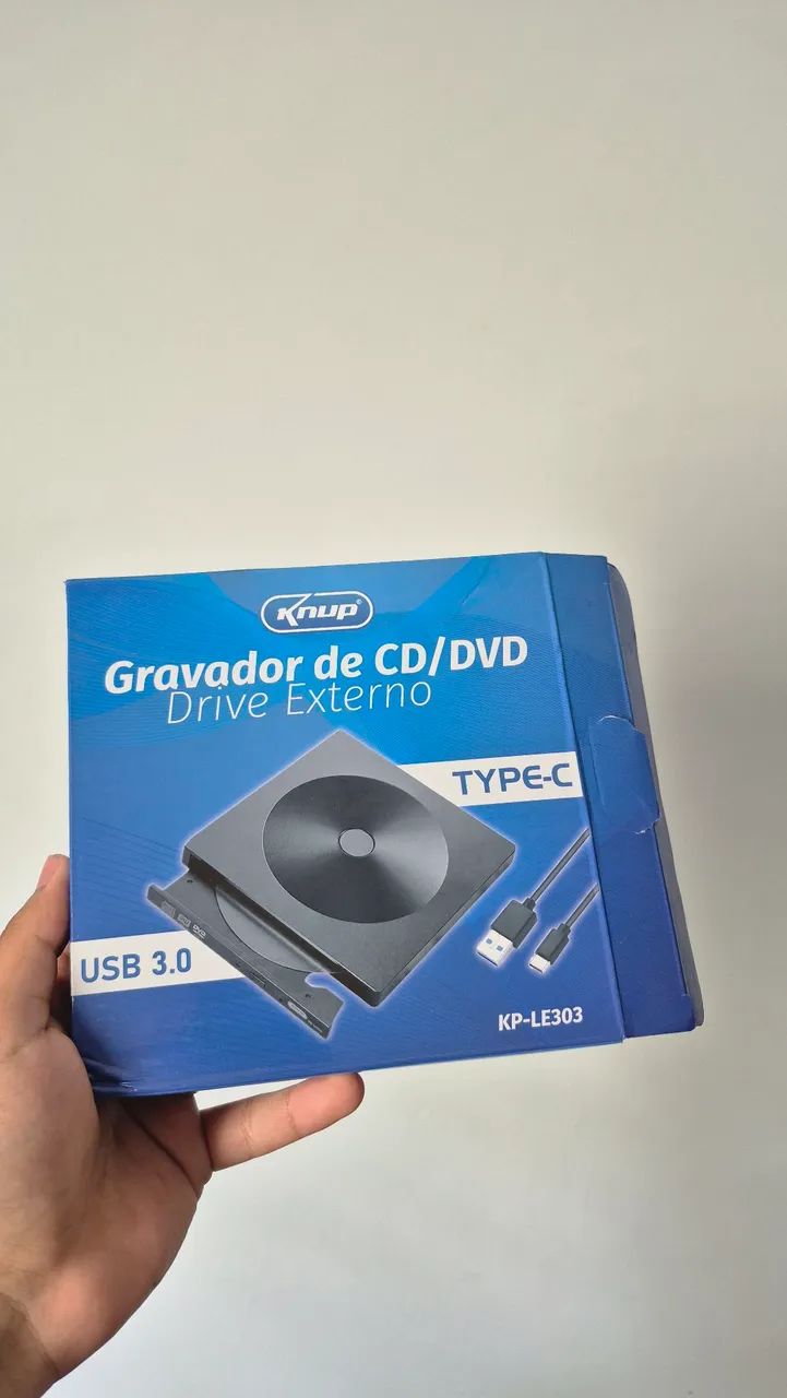 Gravador de CD/DVD drive Externo type C USB 3.0 - Foto 3