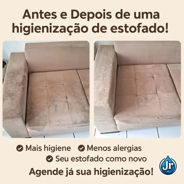 limpeza e higienização de estofados.