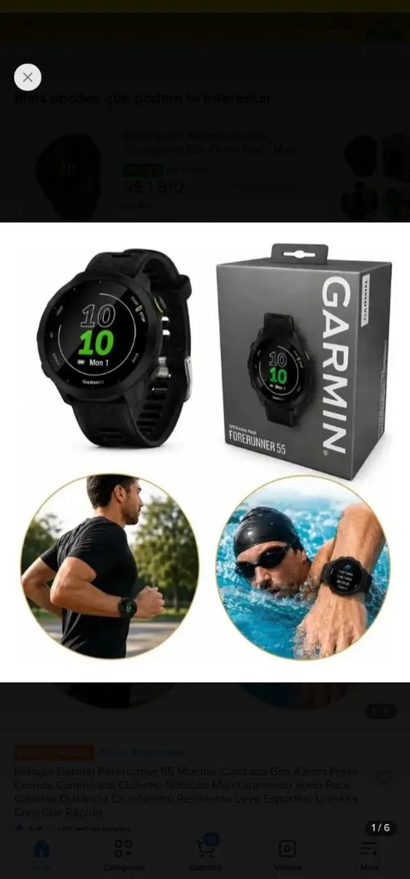 Relógio Garmin Forrunner 55