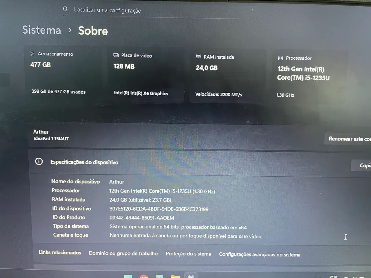 Notebook Lenovo 1i intel i5 1235u - Foto 4
