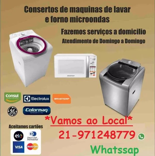 Conserto ; Maquina , lava e seca , Geladeira , Ar , Microondas 