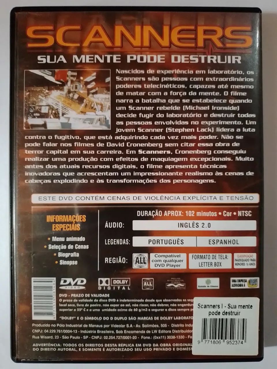 Filmes Scanners + Zona Morta de Cronenberg Kit  - Foto 2