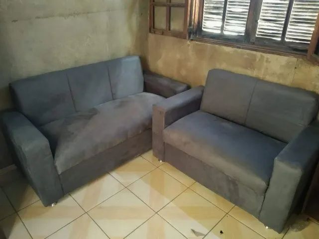 Sofá 2 e tres lugares Suede macio D33 Robusto Confortável Promoção - Foto 3