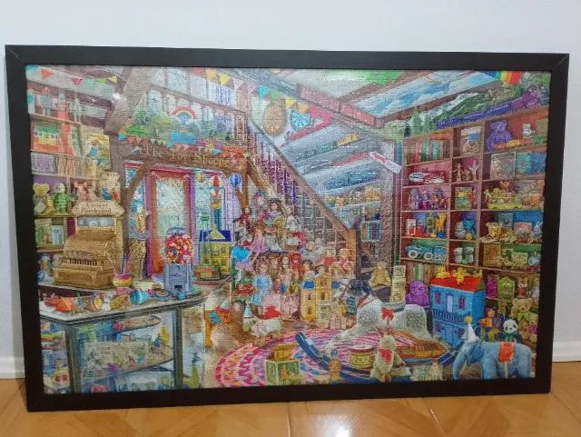 Quadro Quebra-Cabeça Montado 3000 Peças - "Loja de Brinquedos" (com Moldura e Vidro) - Foto 2