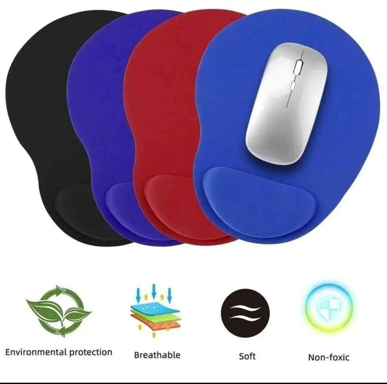 Mouse pad ergonômico com descanso de pulso antiderrapante - Foto 3