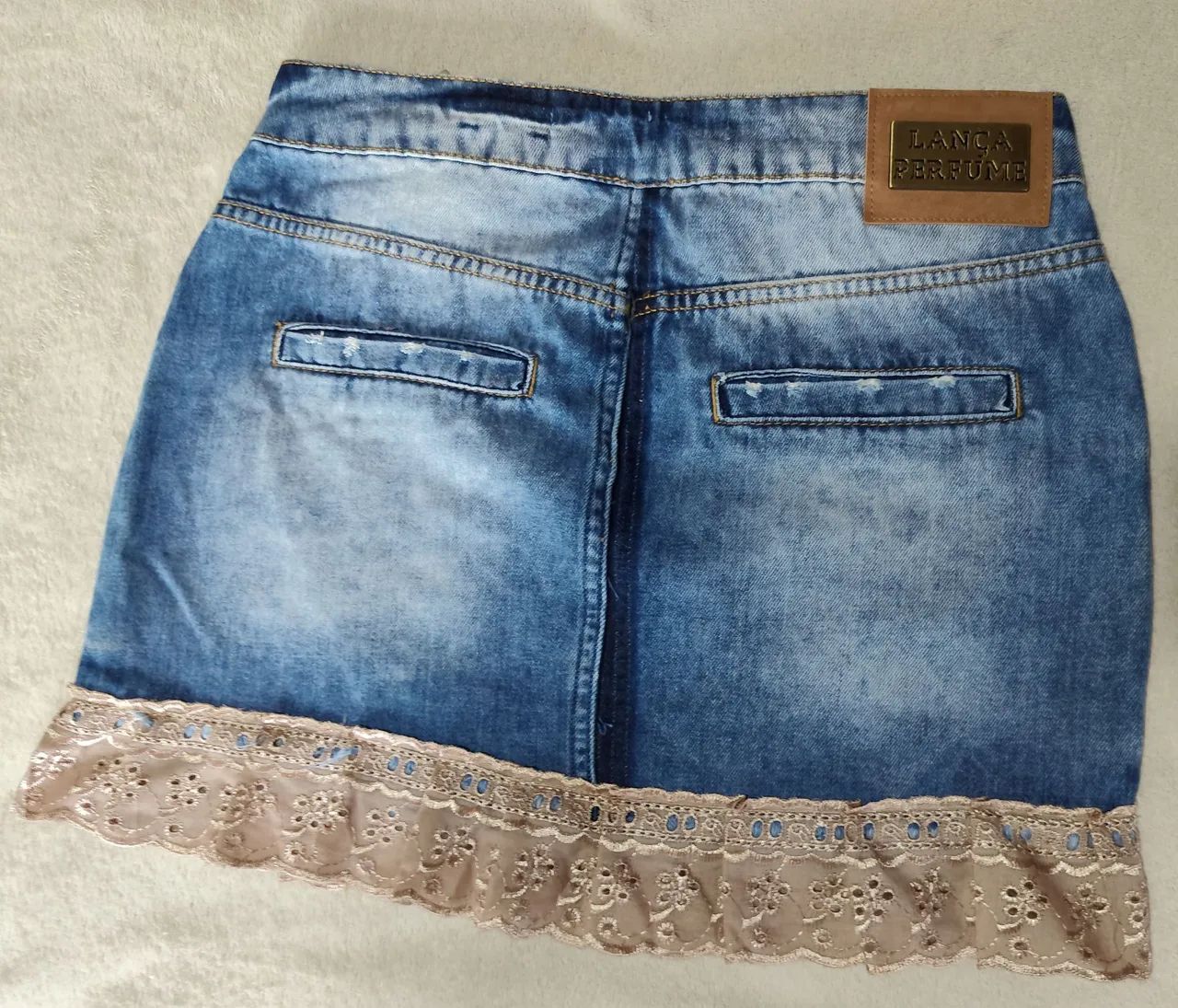 Saia jeans com renda - Foto 2