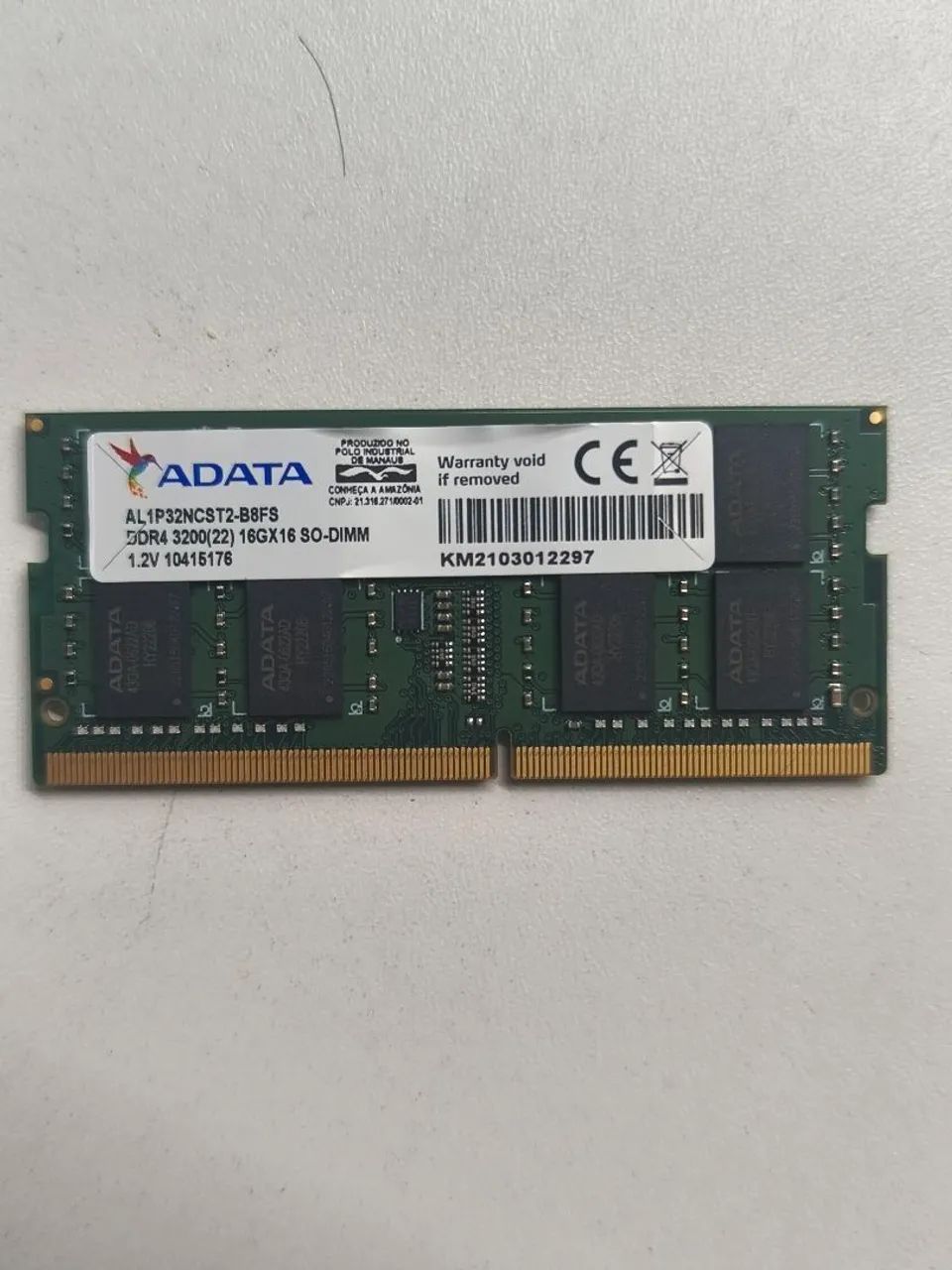 Memória Ram ddr4 16 gb adata 3.200 Nova
