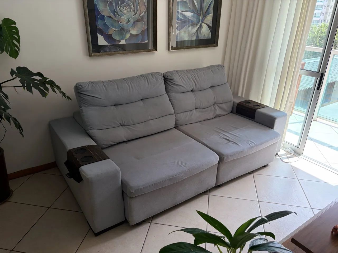 Sofá retrátil com chaise 3 lugares  - Foto 2