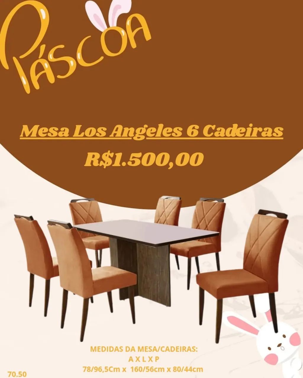 Mesa Los Angeles 6 Cadeiras 