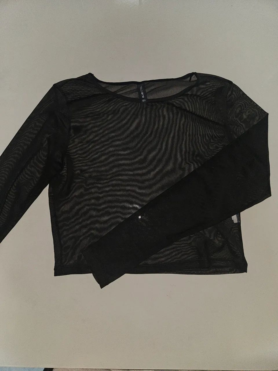 Blusa transparente preta