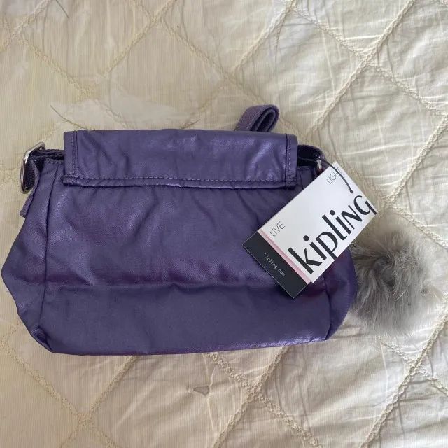 Bolsa Kipling Lilas Metálica Pequena - Tiracolo - ORIGINAL - Foto 3