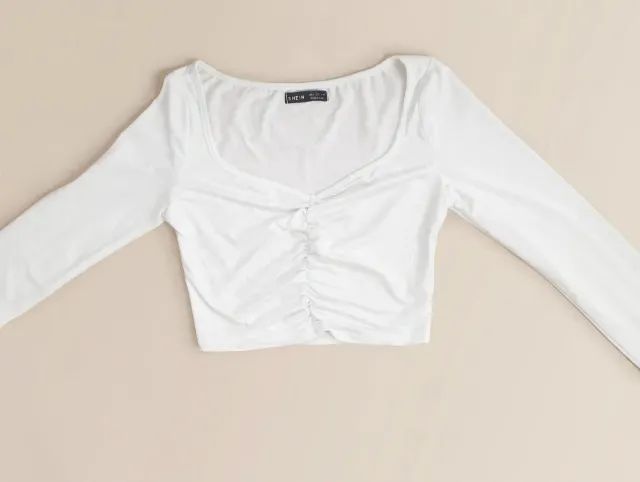 Kit 3 blusas cropped Shein Tam P e M - Foto 5