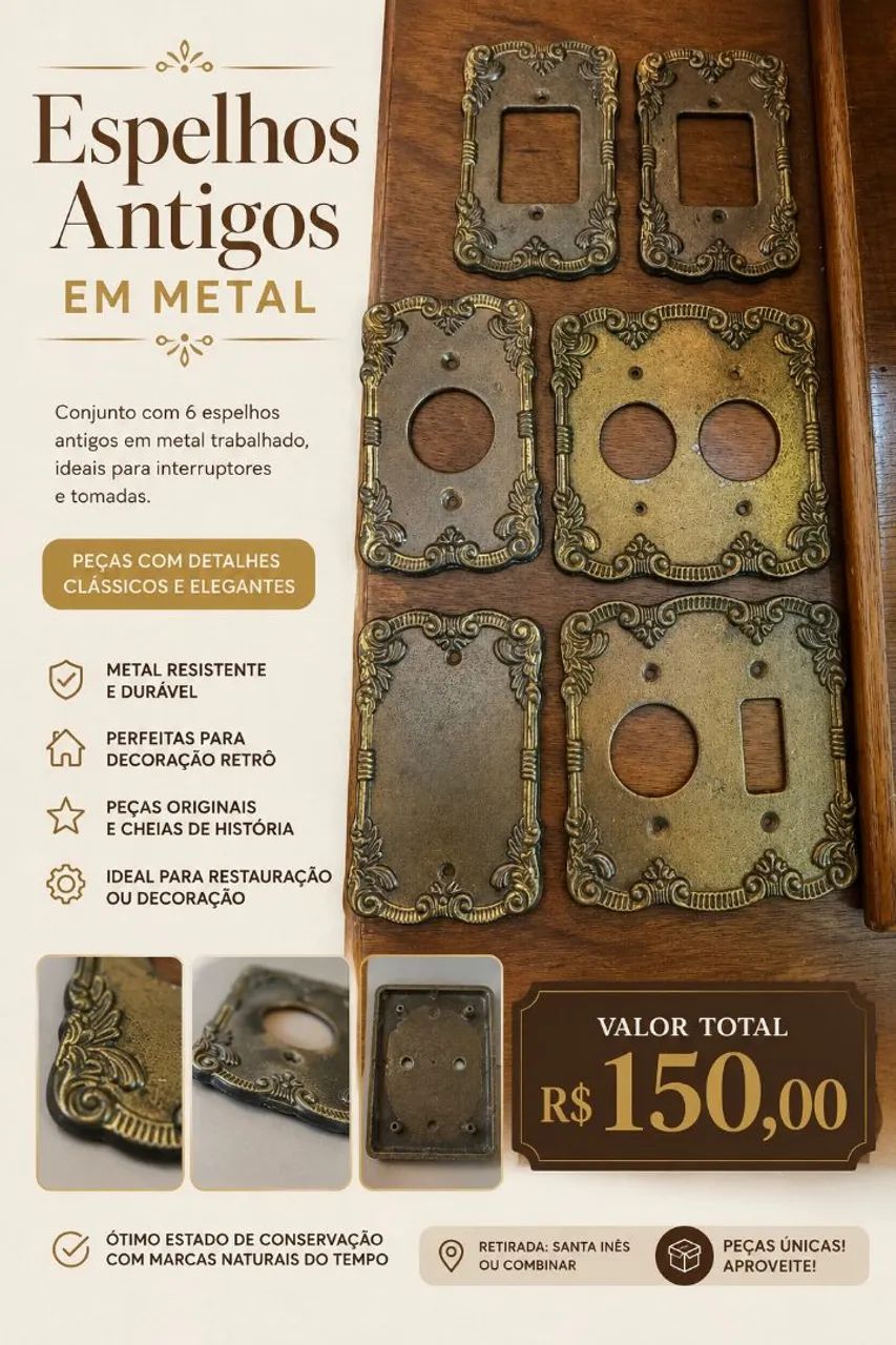 Espelhos tomadas antigo
