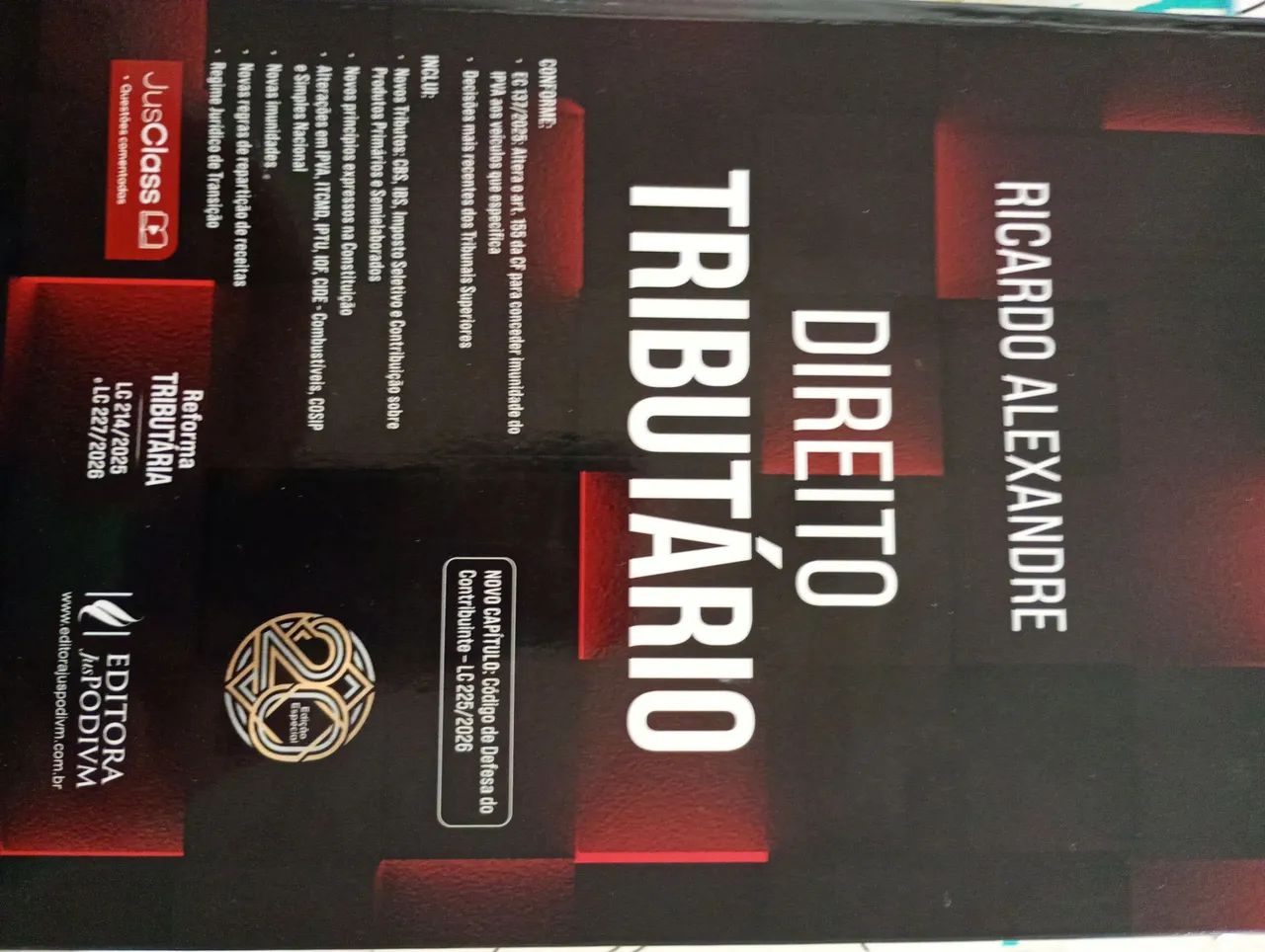 Livro de Direito Tributário de Ricardo Alexandre 2026