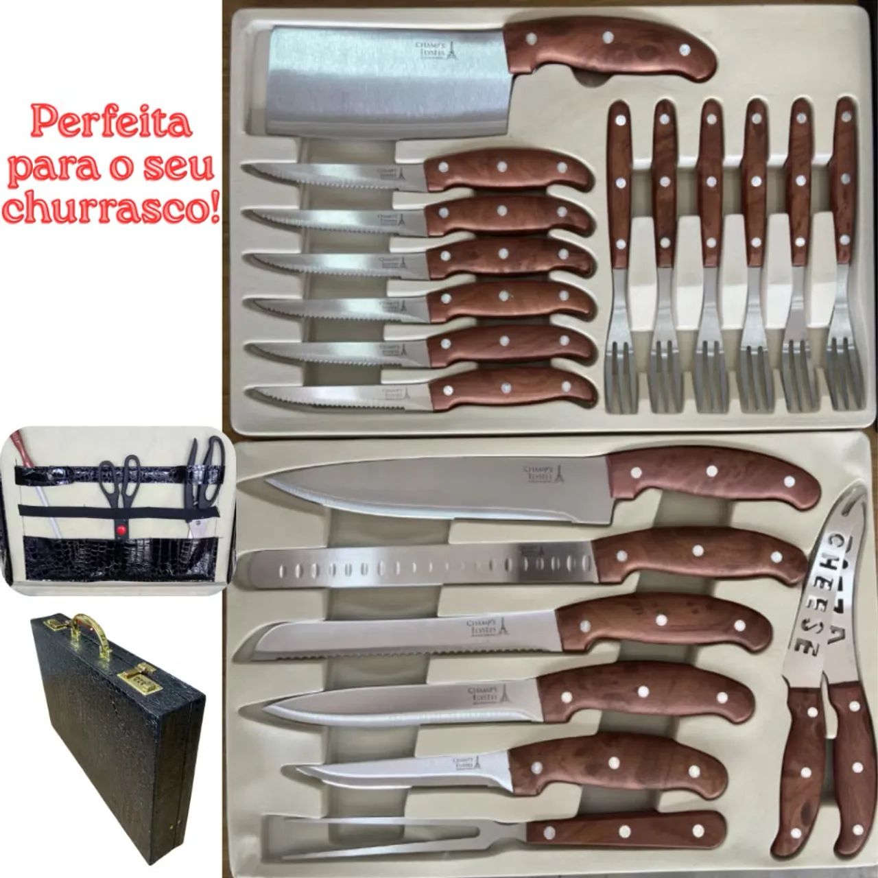 Kit Churrasco faqueiro Com mala  - Foto 4