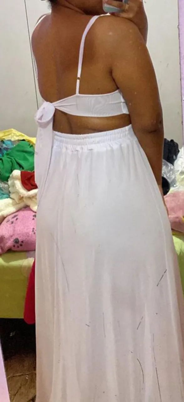 Vestido longo branco - Foto 4