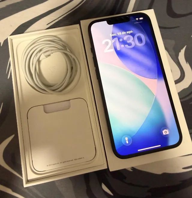 iPhone 13 128GB Azul - Bateria 90% + Caixa, Cabo e Capa - Foto 2