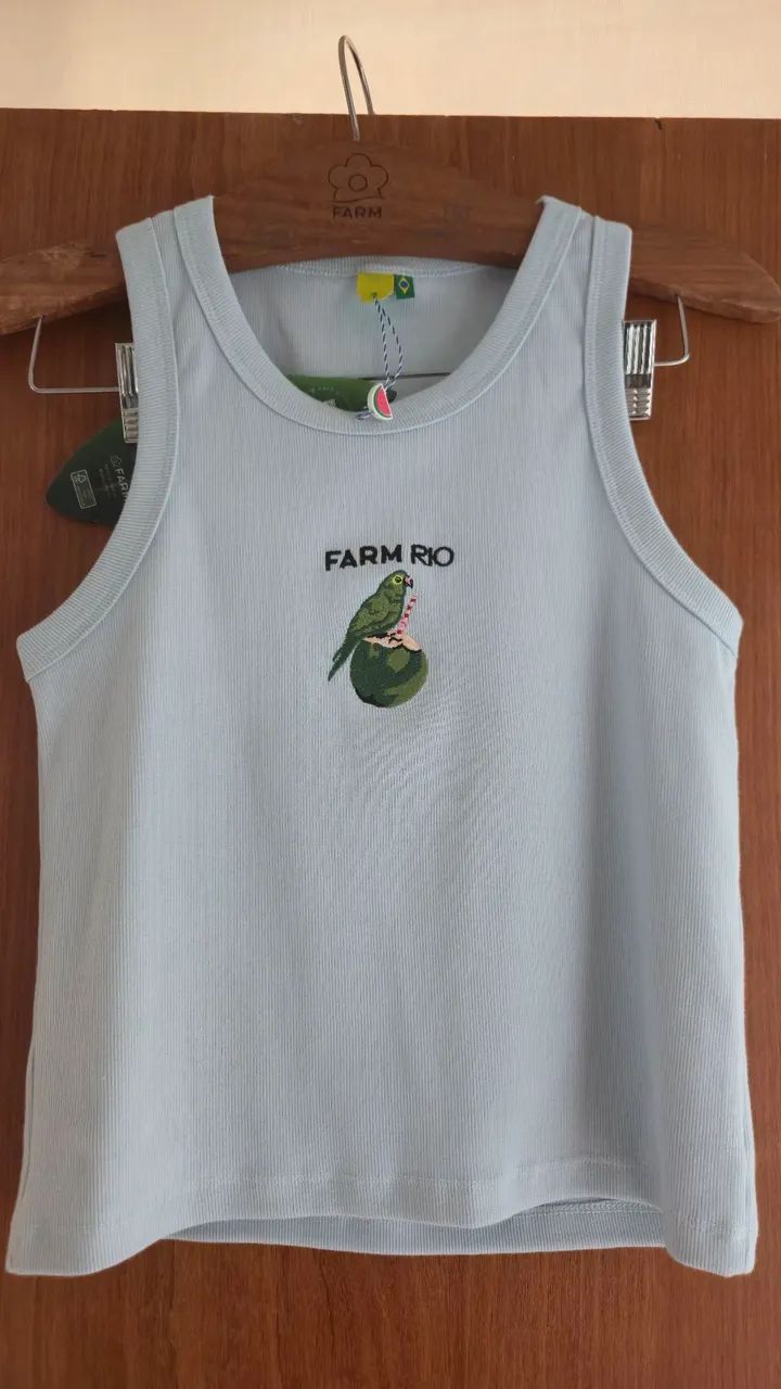 Regata bordada azul Farm - Foto 3