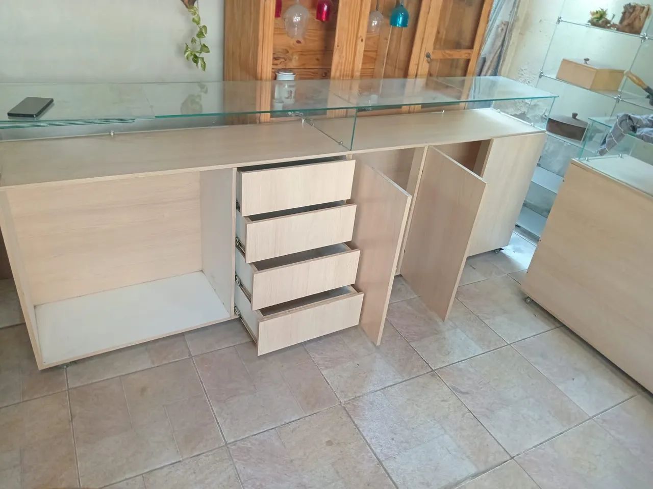 Balcão 2,5x50x40 com rodas (kit com 2 unidades)