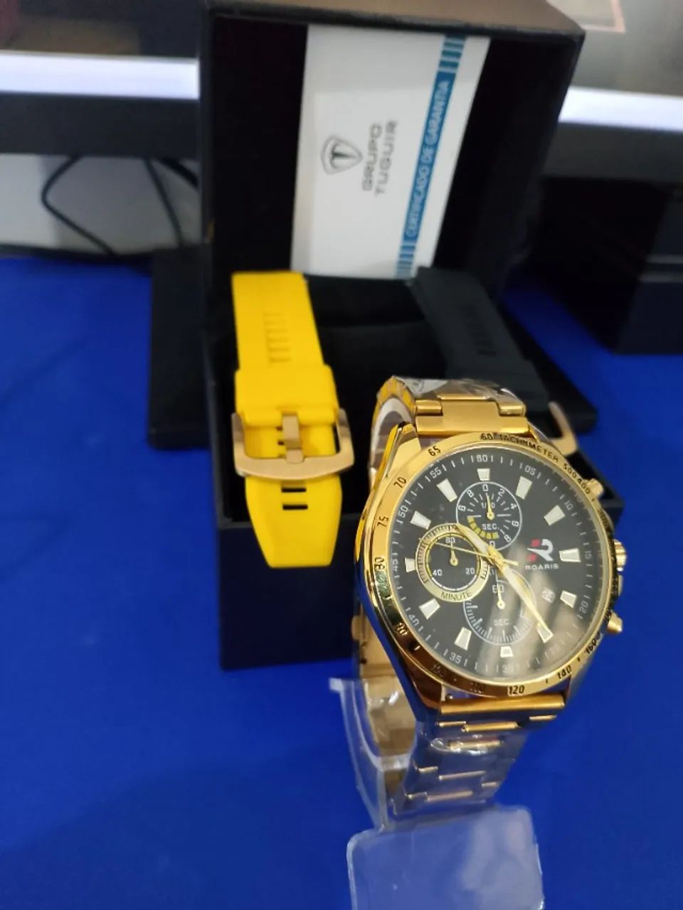 Relógio Masculino Roaris  Dourado - Foto 2