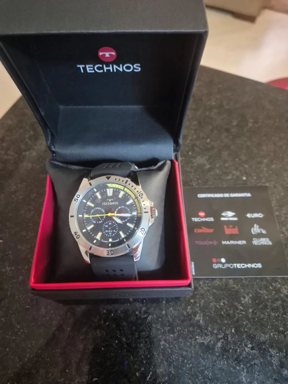 Relógio Technos Masculino Multifunção 6P29AML/2P Preto Prateado 