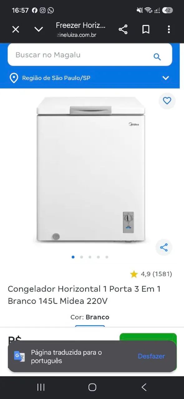 Frezzer 2 mesmo de uso esta zero