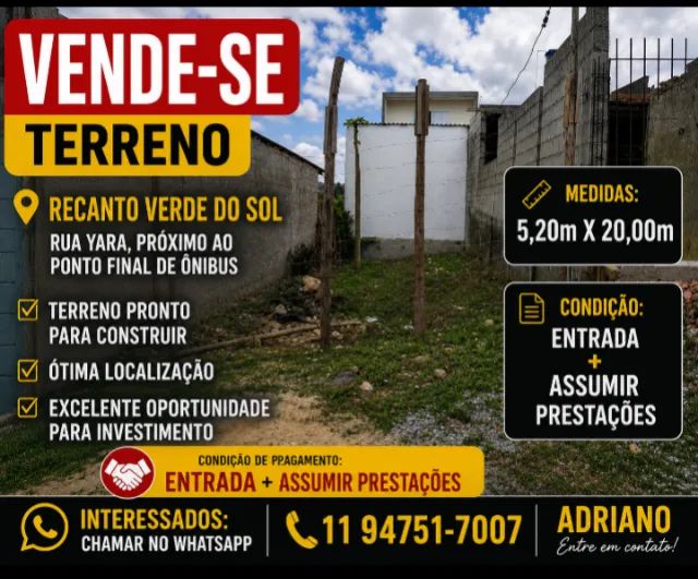 Terreno a venda Recanto Verde do Sol 
