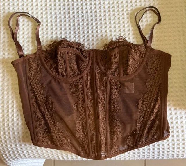 Corset de Renda Marrom Shein Nunca Usado - Foto 2