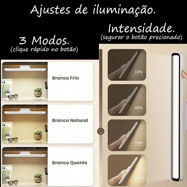 Luminária LED Recarregável 42cm | Barra Tubular USB - Foto 2