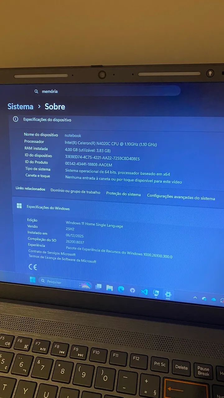     Notebook Positivo Vision C15 4GB 128GB Windows 11