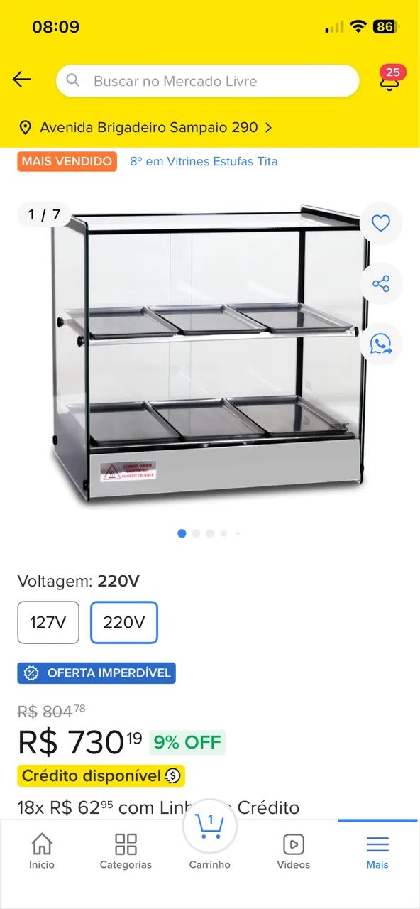 Estufa 6 bandejas, 220V poucos meses de uso - Foto 3