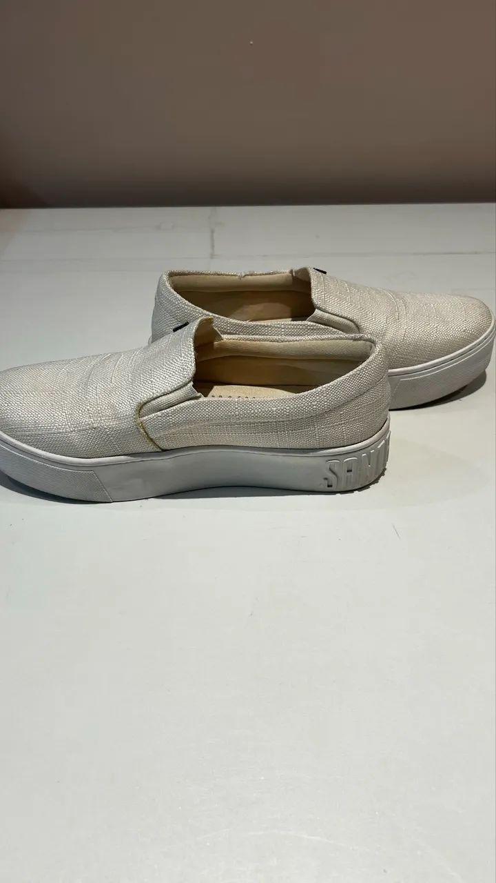 Tênis Slip On Flatform Santa Lolla Bege - Foto 2