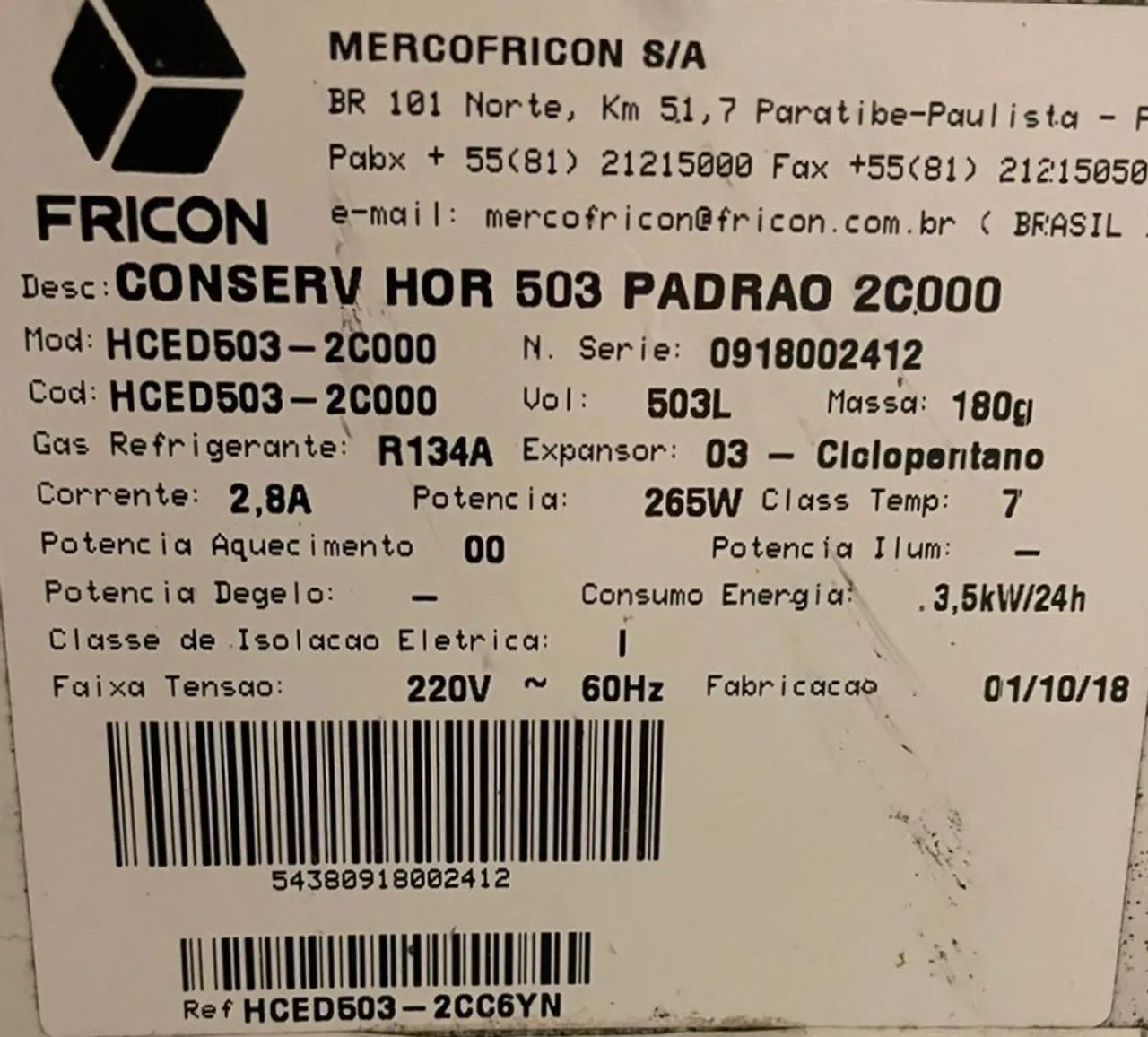 Freezer Fricon HCED 503 - 503 Litros - Geladeiras e Freezers