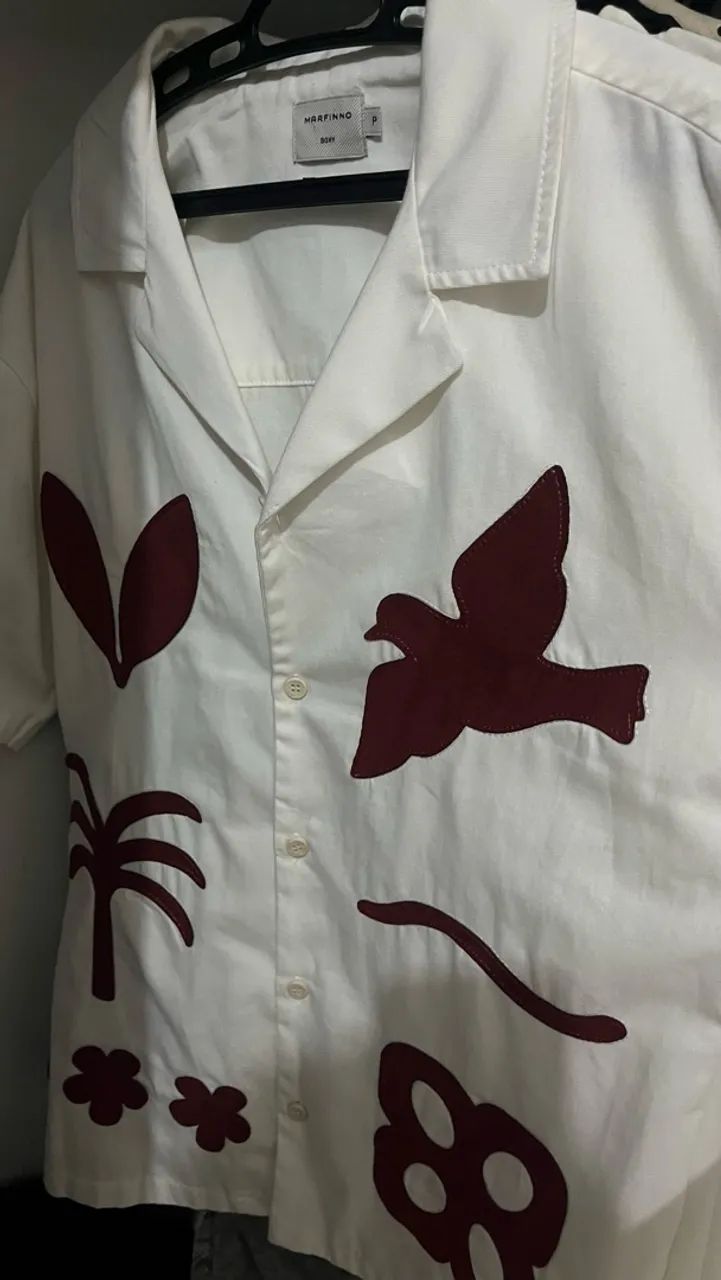Camisa Manga Curta sarja texturizada com bordado  - Foto 5
