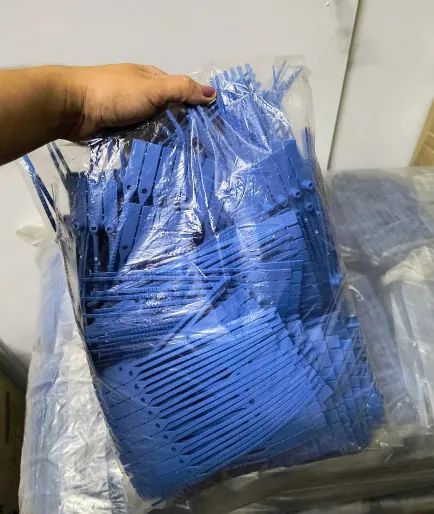 Lacre plástico azul - Pacote com 1000 unidades - Novo